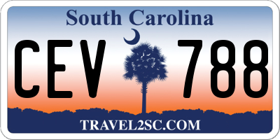 SC license plate CEV788
