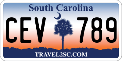 SC license plate CEV789