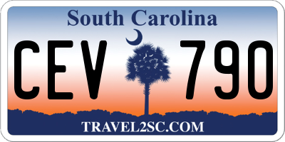 SC license plate CEV790