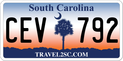SC license plate CEV792