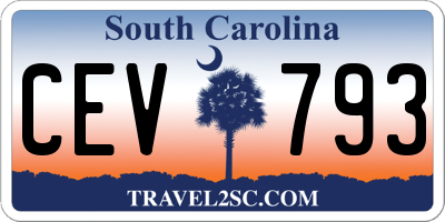 SC license plate CEV793