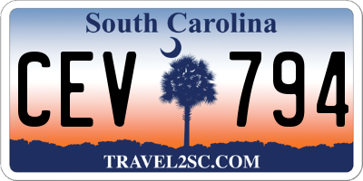 SC license plate CEV794