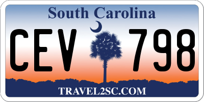 SC license plate CEV798