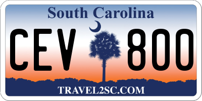SC license plate CEV800