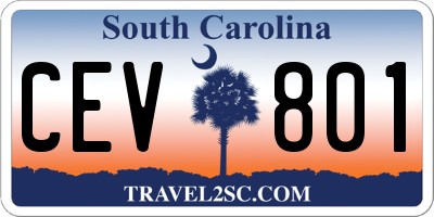 SC license plate CEV801