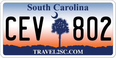 SC license plate CEV802