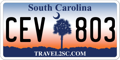 SC license plate CEV803