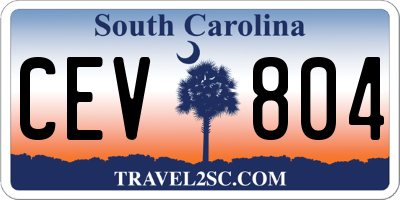 SC license plate CEV804