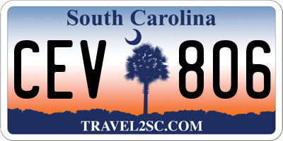 SC license plate CEV806