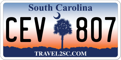 SC license plate CEV807