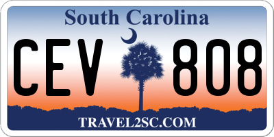 SC license plate CEV808
