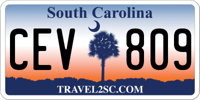 SC license plate CEV809