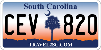 SC license plate CEV820