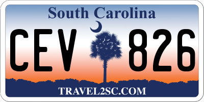 SC license plate CEV826