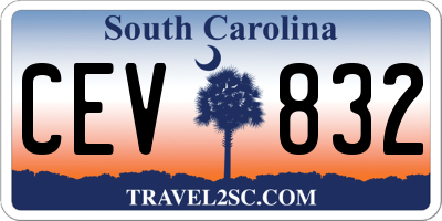 SC license plate CEV832