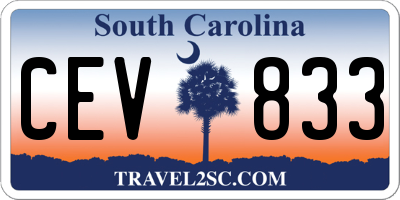 SC license plate CEV833
