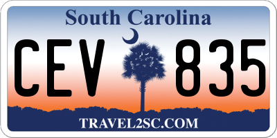 SC license plate CEV835