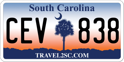 SC license plate CEV838