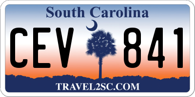 SC license plate CEV841