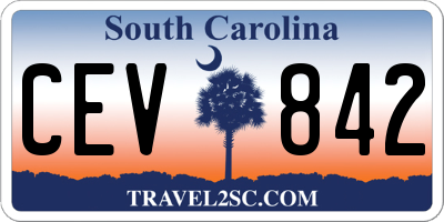 SC license plate CEV842
