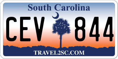 SC license plate CEV844