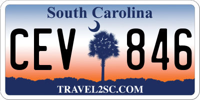 SC license plate CEV846