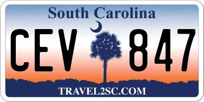 SC license plate CEV847