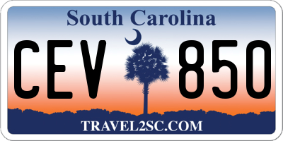 SC license plate CEV850