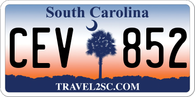SC license plate CEV852