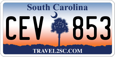 SC license plate CEV853