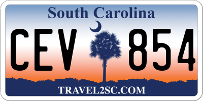SC license plate CEV854