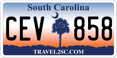 SC license plate CEV858