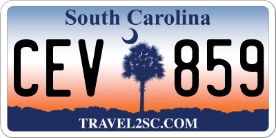 SC license plate CEV859