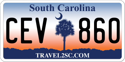 SC license plate CEV860