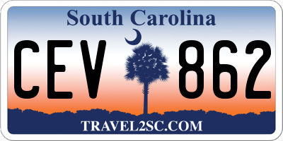 SC license plate CEV862