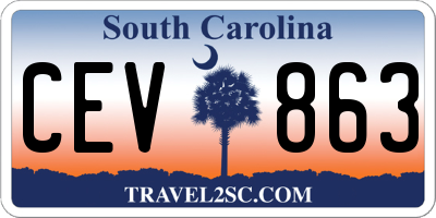 SC license plate CEV863
