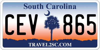 SC license plate CEV865