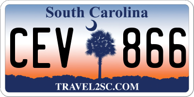 SC license plate CEV866
