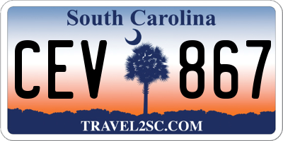 SC license plate CEV867