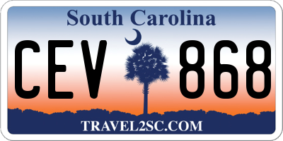 SC license plate CEV868