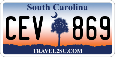 SC license plate CEV869