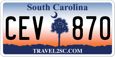 SC license plate CEV870
