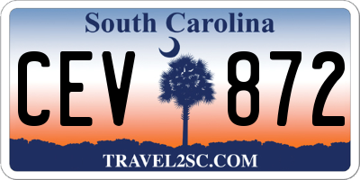 SC license plate CEV872