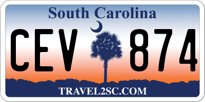 SC license plate CEV874