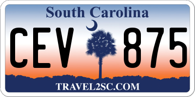 SC license plate CEV875