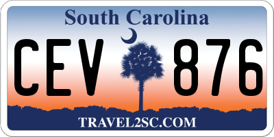 SC license plate CEV876