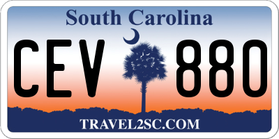 SC license plate CEV880