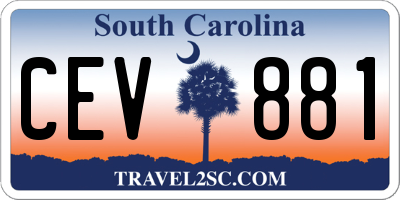 SC license plate CEV881