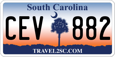 SC license plate CEV882