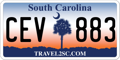 SC license plate CEV883